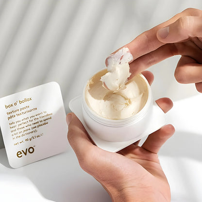 EVO Box o’ Bollox Xtra Strong Hold Texture Paste 90g for ultimate styling control