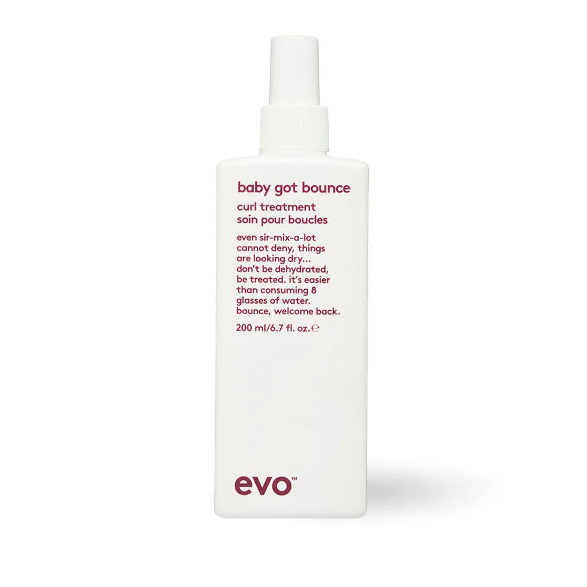 EVO Baby Got Bounce Curl Treatment white spray bottle for styling aid 200 ml