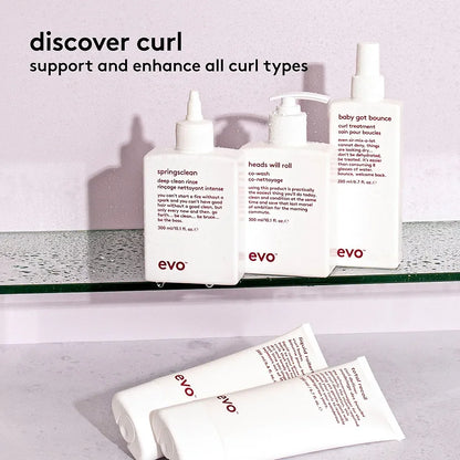 EVO Baby Got Bounce Curl Treatment and styling aid products for curl support and enhancement