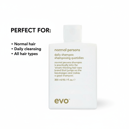 EVO Normal Persons Daily Shampoo bottle for normal hair daily cleansing suitable for all hair types
