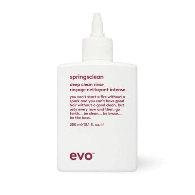 EVO Springsclean Clarifying Rinse deep clean shampoo bottle 300 ml white packaging