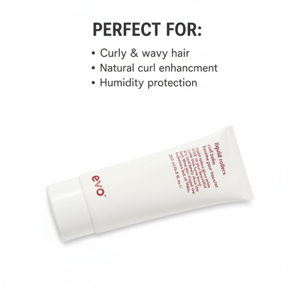 Evo Liquid Rollers Curl Defining Balm curly cream tube for natural curl enhancement and humidity protection