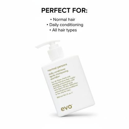 EVO Normal Persons Daily Conditioner white pump bottle for normal hair daily conditioning