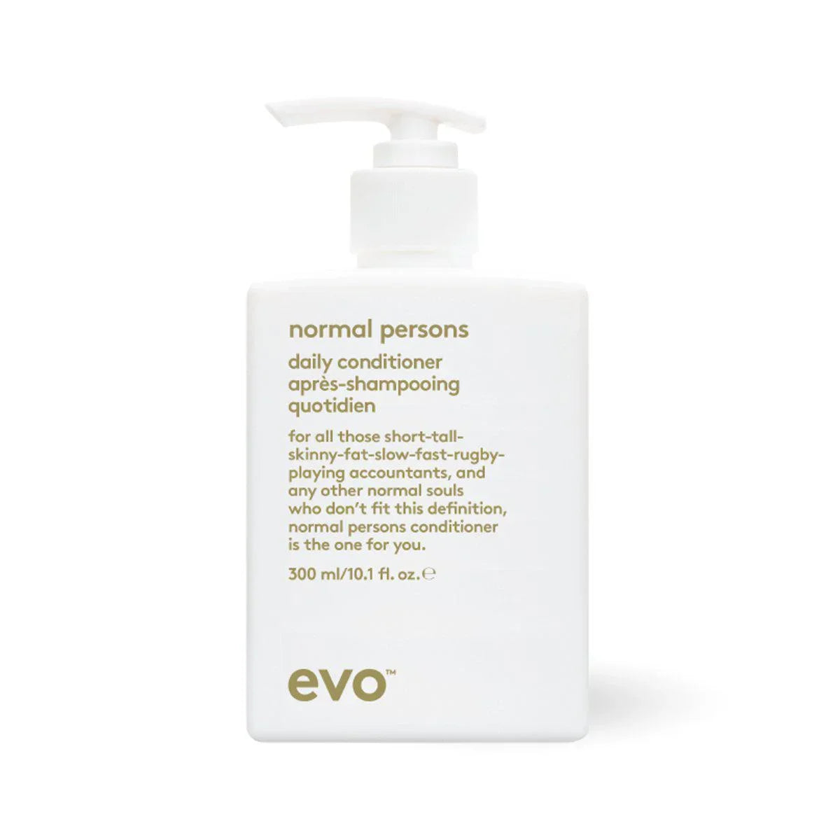 EVO Normal Persons Daily Conditioner 300ml white bottle with pump for all hair types