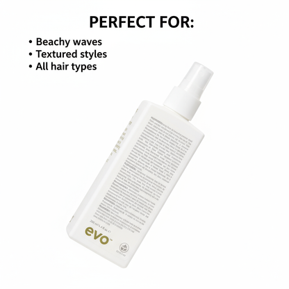 Evo Salty Dog Salt Spray 200ml white spray bottle for beachy waves and textured hairstyles