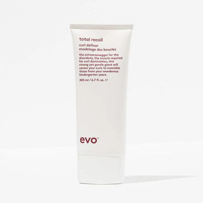 EVO Total Recoil Curl Definer tube with white and red packaging for curl styling and definition
