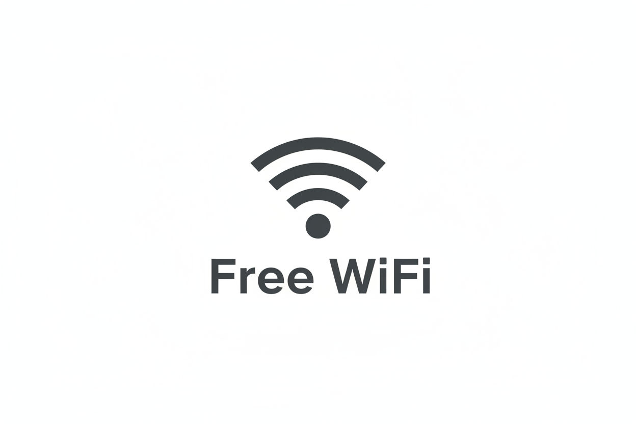 Free WiFi Banner - White Background