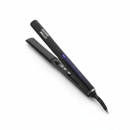 Silver Bullet Glide ceramic straightener black hair straightening iron with digital temperature display