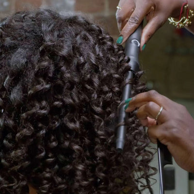Curly Hair Styling: GHD Thin Wand Creates Defined Curls. GHD Hair Styling.