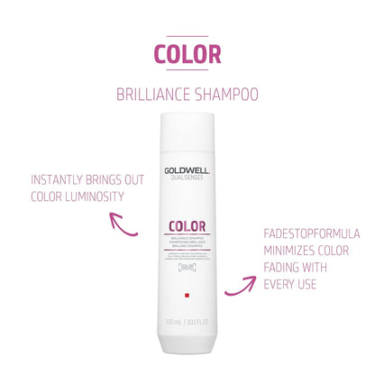 Goldwell Dualsenses Colour Brilliance Shampoo - 250ml enhances color vibrancy and shine for color-treated hair.