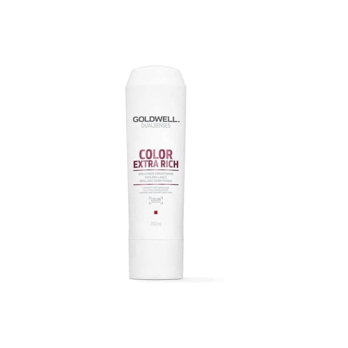 White bottle of Goldwell DualSenses Colour Extra Rich Conditioner - 200ml for vibrant hair