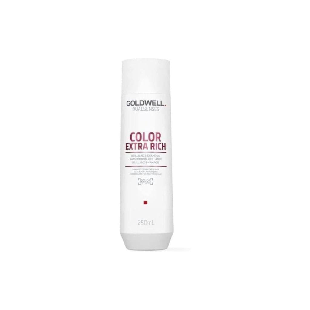 White bottle of Goldwell Dualsenses Colour Extra Rich Shampoo for colored hair, 250ml