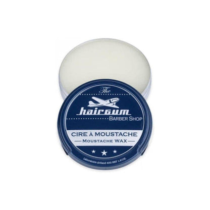 Hairgum Barber Moustache Wax 40g - Blue Label Tin with White Contents for Stylish Grooming