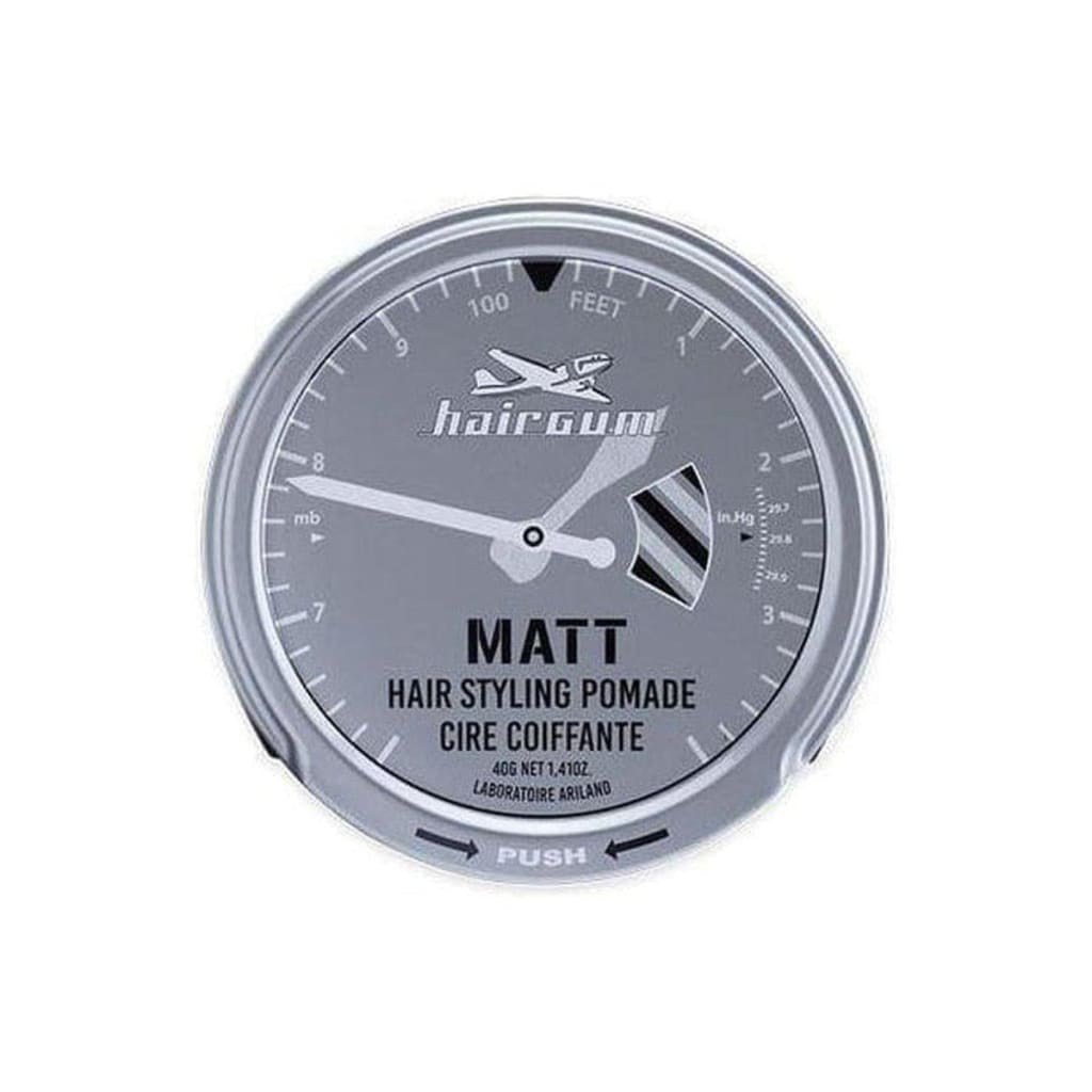 Hairgum Matt Hair Styling Pomade 40g - Strong Hold, Matte Finish, gauge-inspired design