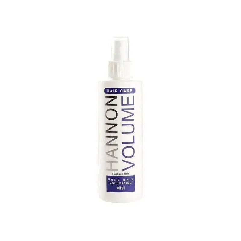 White spray bottle of Hannon Volume hair care product.