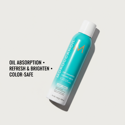 Moroccanoil Dry Shampoo Light Tones benefits — absorbs oil adds volume refreshes hair between washes
