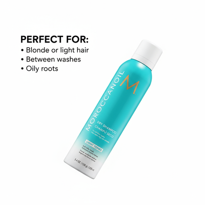 Moroccanoil Dry Shampoo Light Tones perfect for blonde highlighted balayage platinum and grey hair