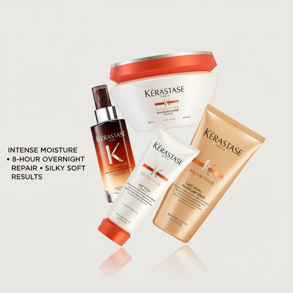 Kérastase Nutritive Bundle - Intense Moisture, 8-Hour Overnight Repair, Silky Soft Results