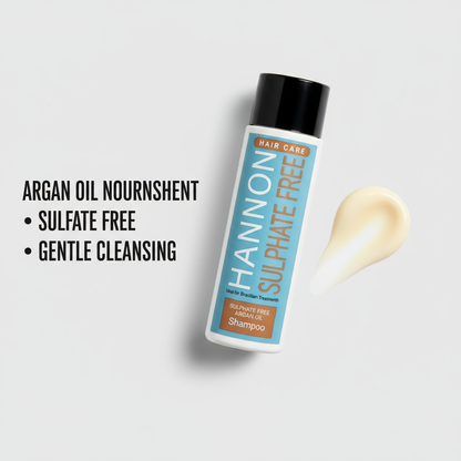 Hannon Argan Oil Sulphate Free Shampoo - Angled with benefits