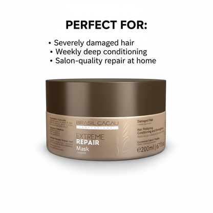 Brasil Cacau Extreme Repair Mask 200ml - Keratin Hair Mask