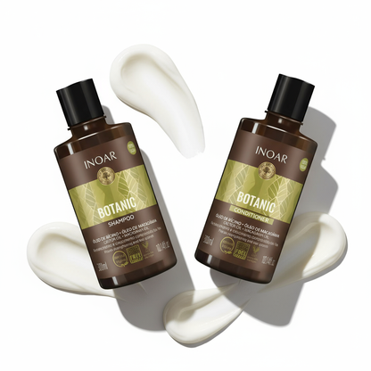 Inoar Botanic Shampoo & Conditioner Bundle - Natural Hair Care with Castor Oil