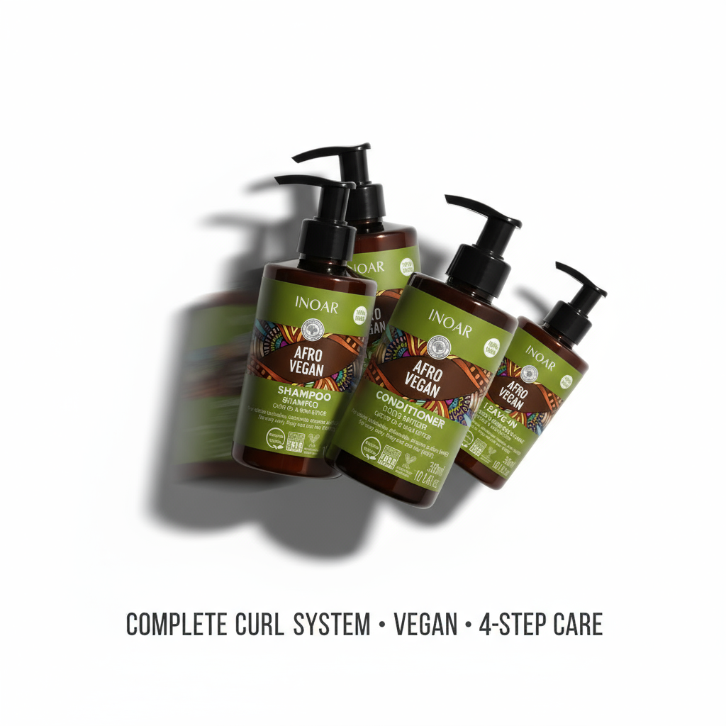 Inoar Afro Vegan Ultimate Curl Care Bundle - 4-Step Complete System