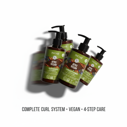 Inoar Afro Vegan Ultimate Curl Care Bundle - 4-Step Complete System