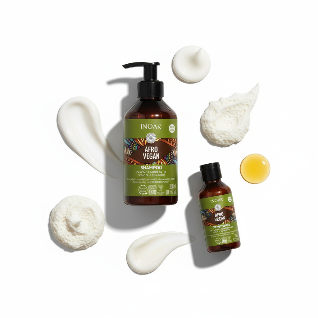 Inoar Afro Vegan Complete Wash & Care Bundle - 3-Step Curl System