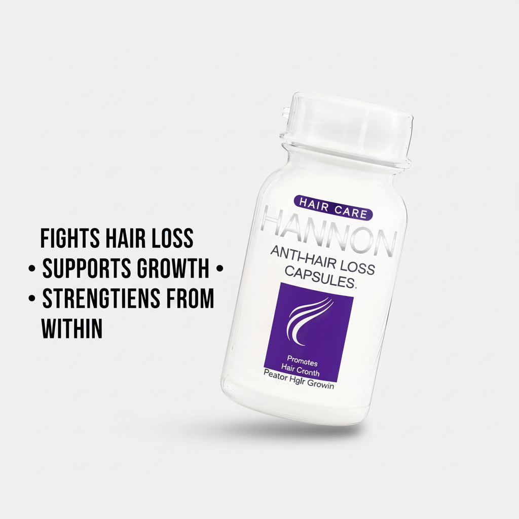 Hannon Anti-Hair Loss Capsules - Angled with benefits