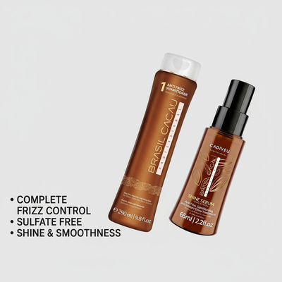 Brasil Cacau Anti-Frizz Complete System Bundle - 3-Step Sulfate-Free Frizz Control with Shine