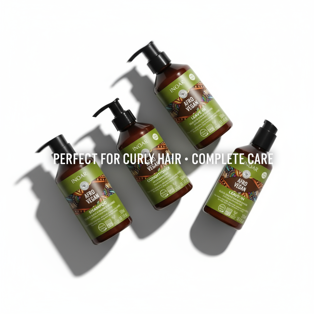 Inoar Afro Vegan Ultimate Curl Care Bundle - 4-Step Complete System
