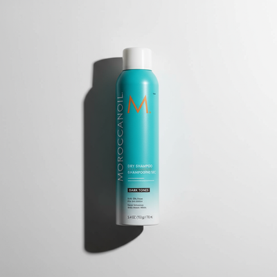 Moroccanoil Dry Shampoo Dark Tones with argan oil — refreshes between washes without dryness or buildup