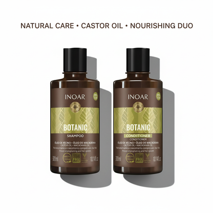 Inoar Botanic Shampoo & Conditioner Bundle - Natural Hair Care with Castor Oil