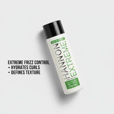 Hannon EXTREME Anti-Frizz Shampoo - Angled with benefits