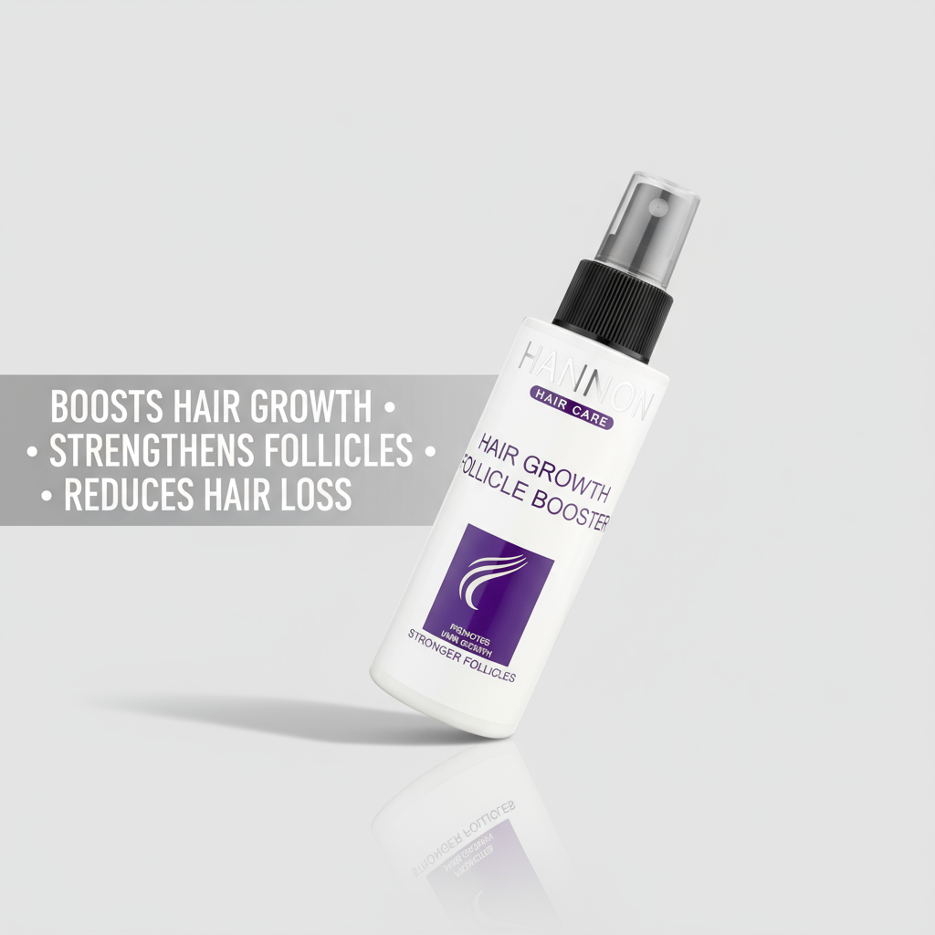 Hannon Hair Growth Follicle Booster - Angled with benefits