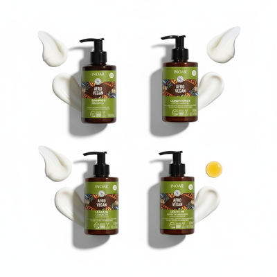 Inoar Afro Vegan Ultimate Curl Care Bundle - 4-Step Complete System