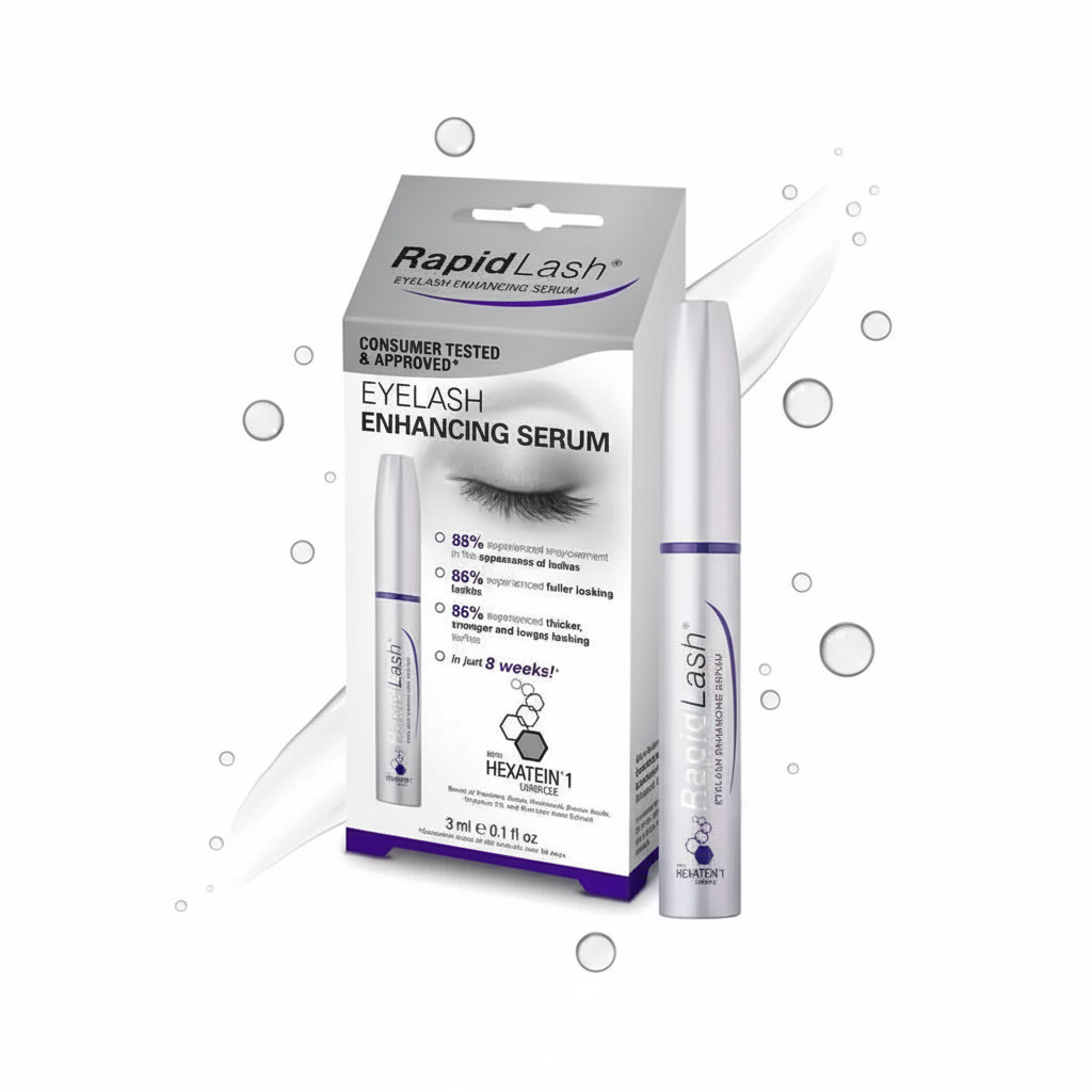 RapidLash Eyelash Enhancing Serum - Artistic Product Photography with Serum Droplets