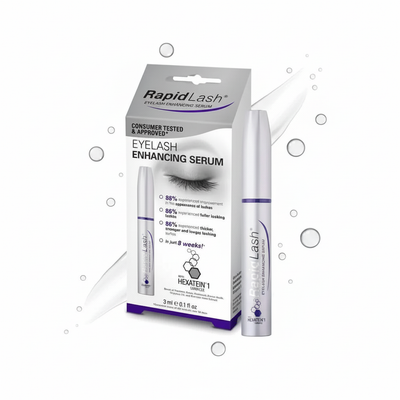 RapidLash Eyelash Enhancing Serum - Artistic Product Photography with Serum Droplets