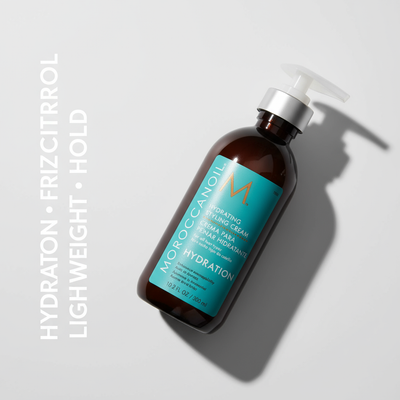 Moroccanoil Hydrating Styling Cream 300ml - Angled with benefits