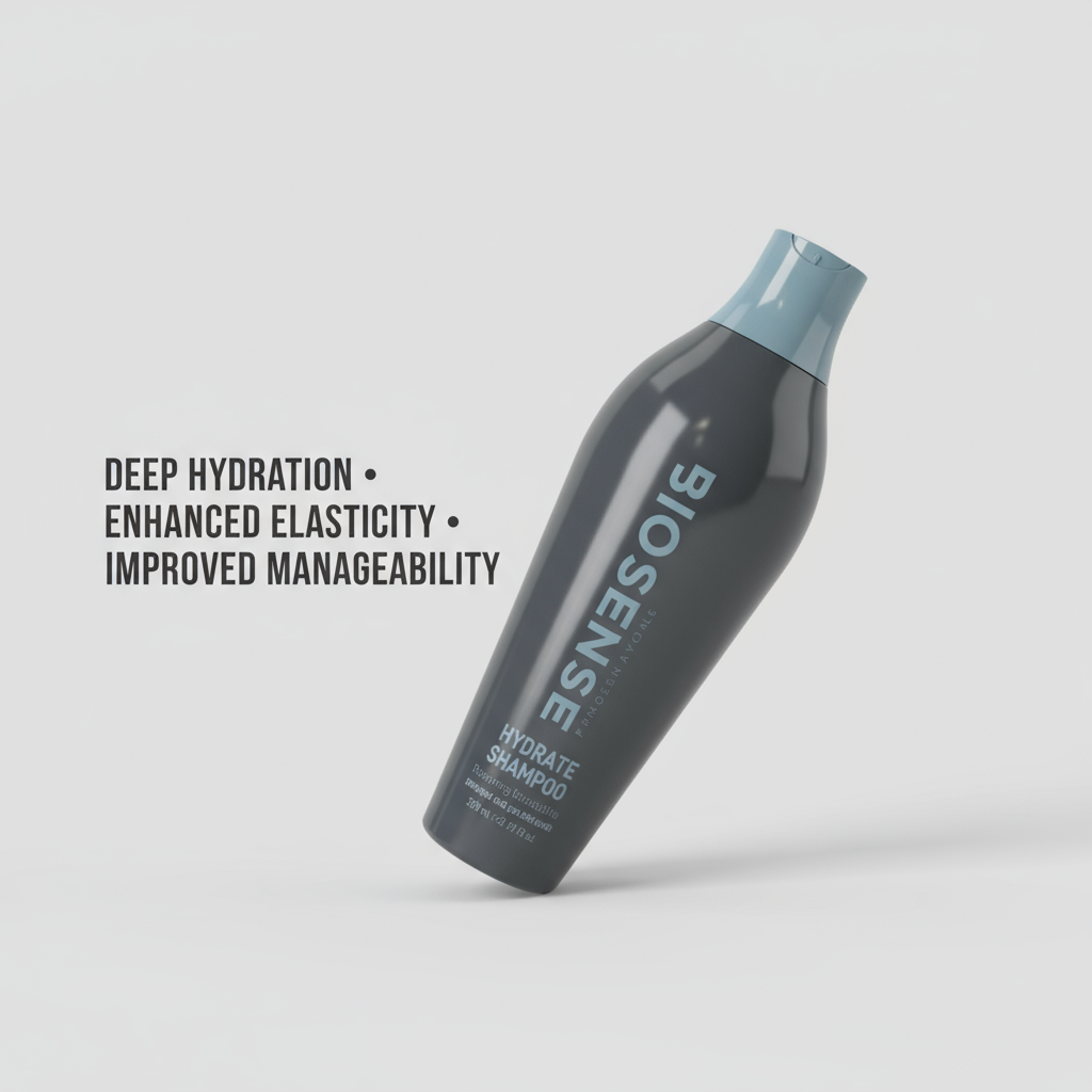Biosense Hydrate Shampoo - Angled with benefits