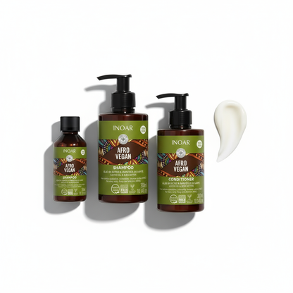 Inoar Afro Vegan Complete Wash & Care Bundle - 3-Step Curl System