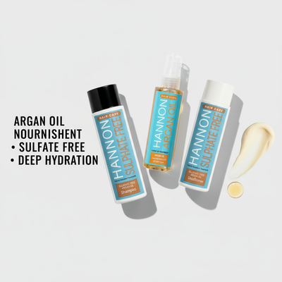 Hannon Argan Oil Bundle - Angled with benefits