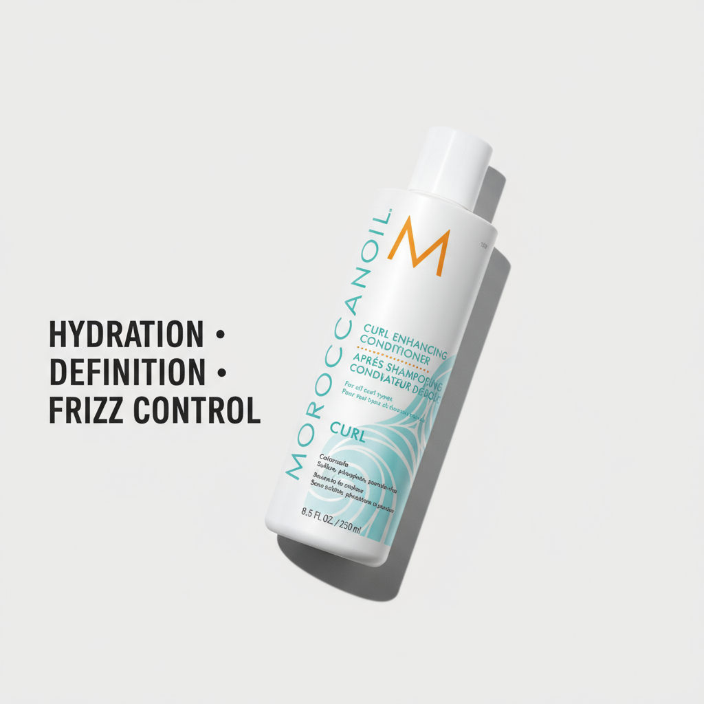 Moroccanoil Curl Enhancing Conditioner - Angled with benefits