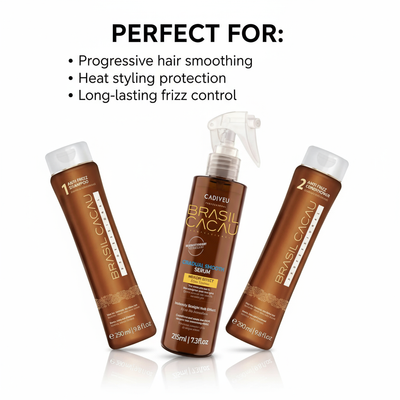 Brasil Cacau Gradual Smooth System Bundle - 3-Step Progressive Smoothing with Heat Protection