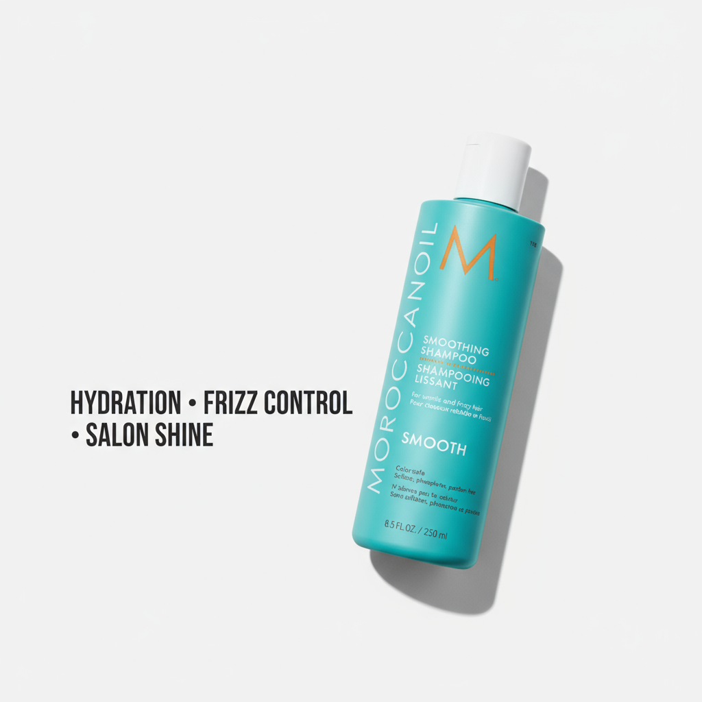 Moroccanoil Smoothing Shampoo - Angled with benefits