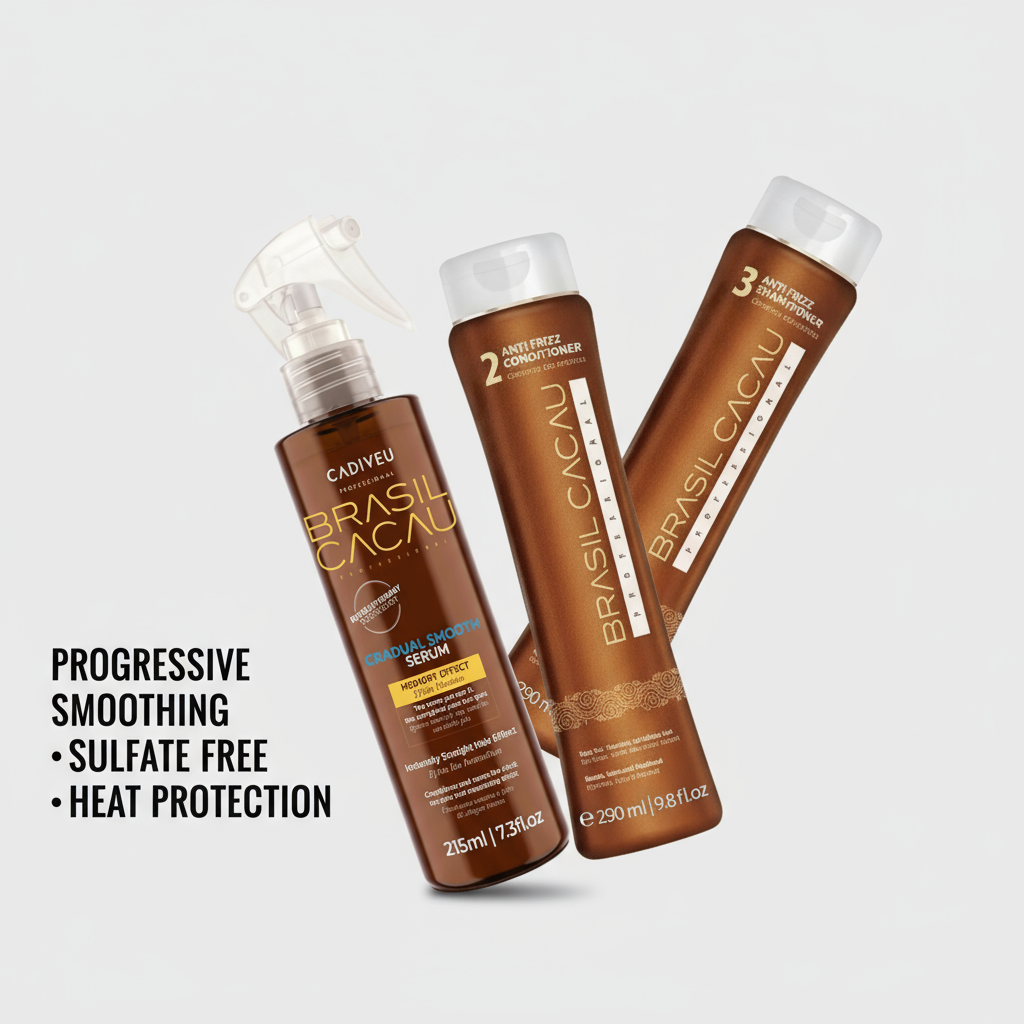 Brasil Cacau Gradual Smooth System Bundle - 3-Step Progressive Smoothing with Heat Protection