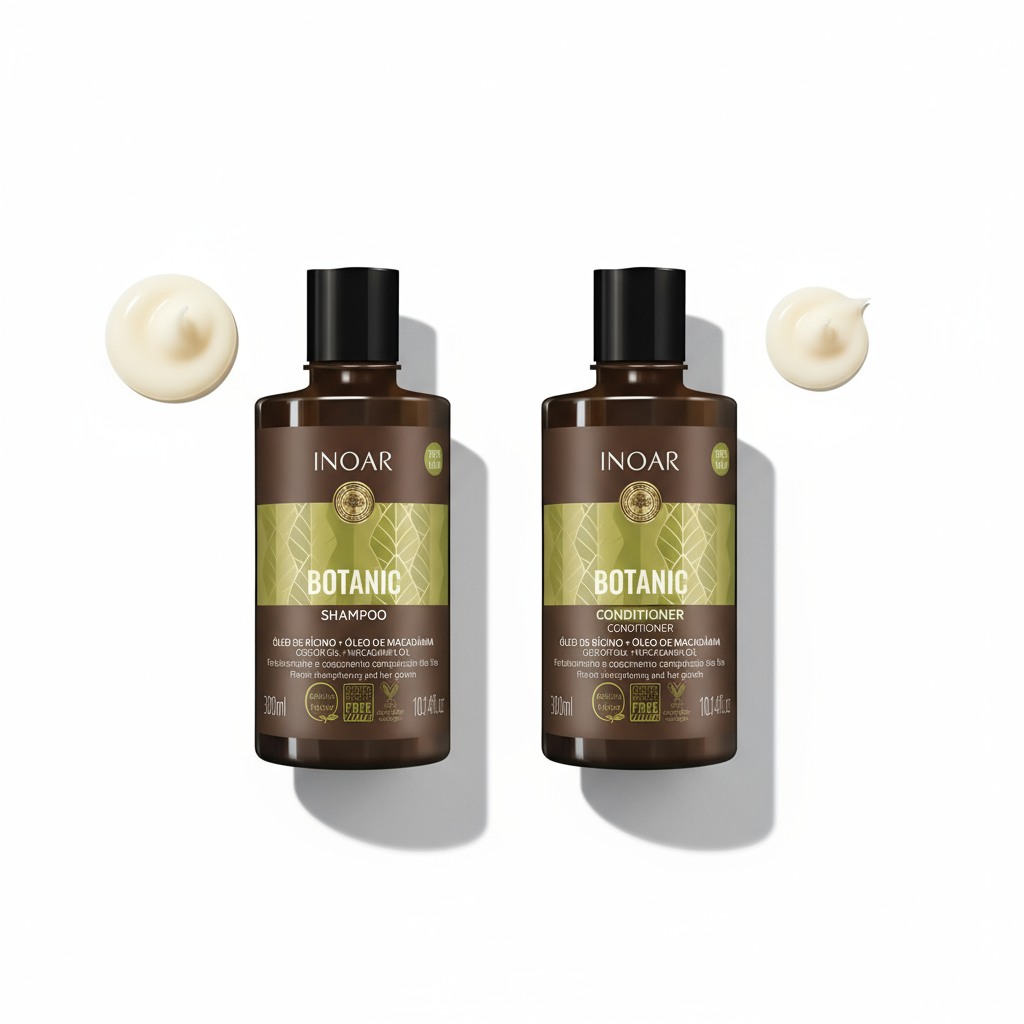 Inoar Botanic Shampoo & Conditioner Bundle - Natural Hair Care with Castor Oil