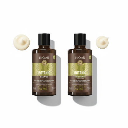 Inoar Botanic Shampoo & Conditioner Bundle - Natural Hair Care with Castor Oil