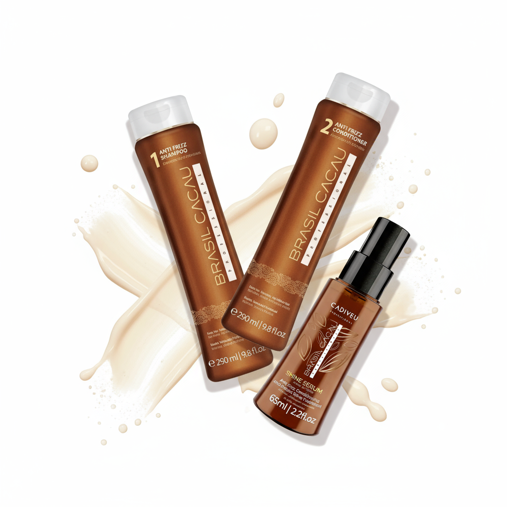 Brasil Cacau Anti-Frizz Complete System Bundle - 3-Step Sulfate-Free Frizz Control with Shine