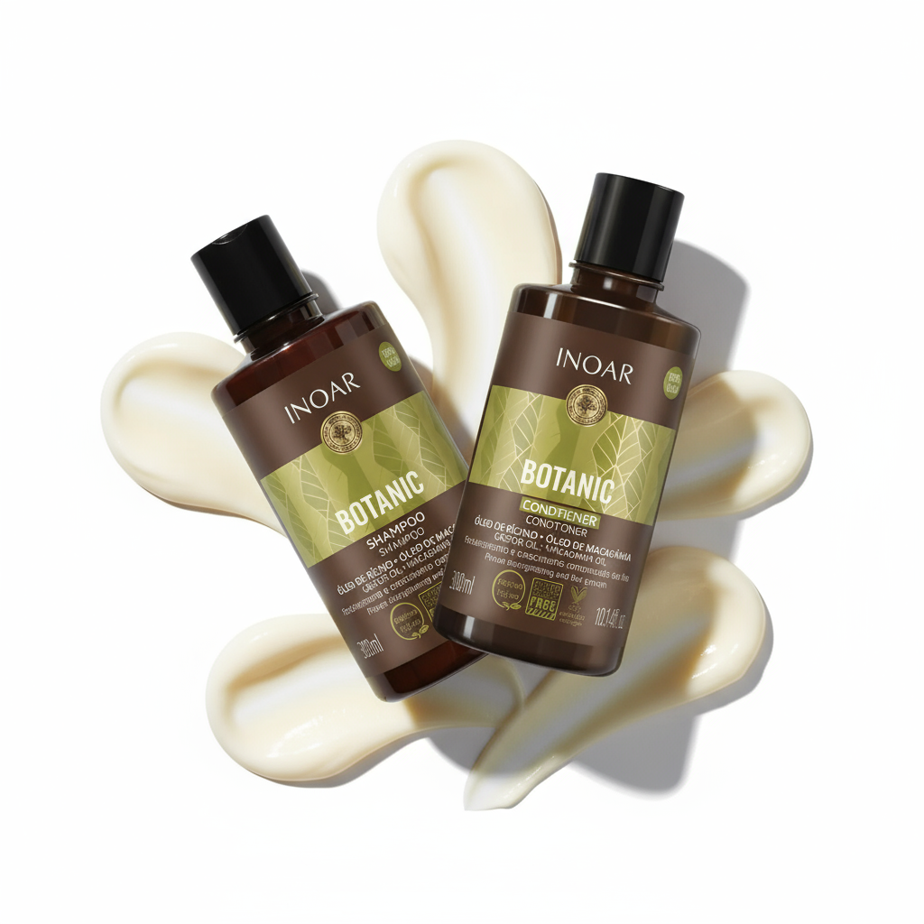 Inoar Botanic Shampoo & Conditioner Bundle - Natural Hair Care with Castor Oil